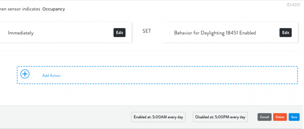 Lightcloud Daylight Device Settings