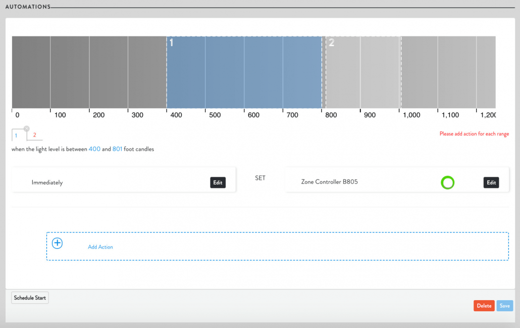 Lightcloud Daylight Device Settings