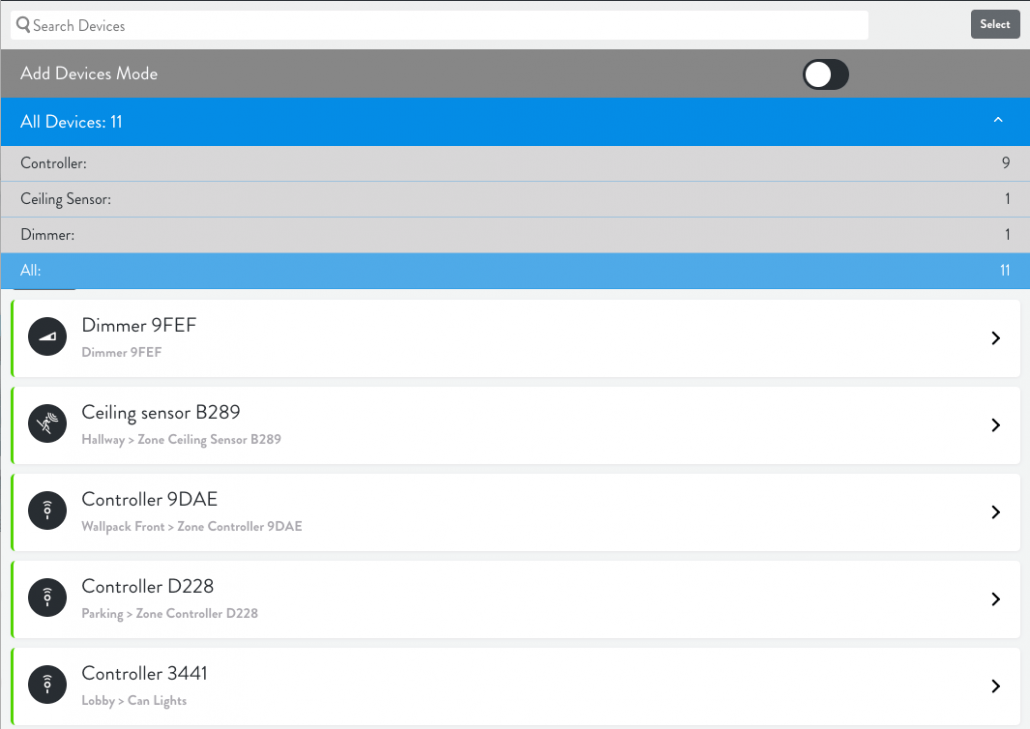 Lightcloud Device Settings