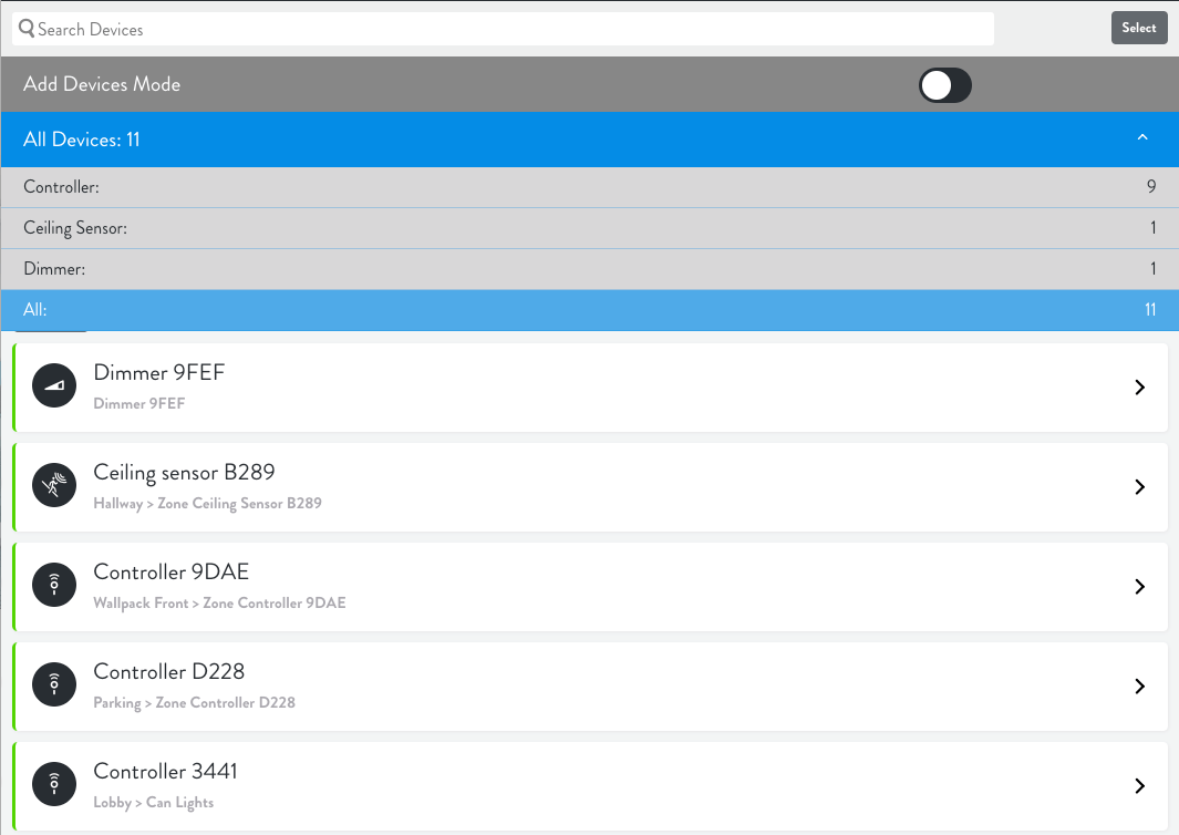 Device Settings for Networked Lighting Controls - Lightcloud