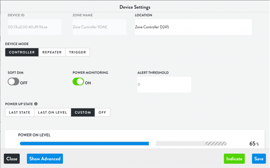 Lightcloud Power-up State Settings