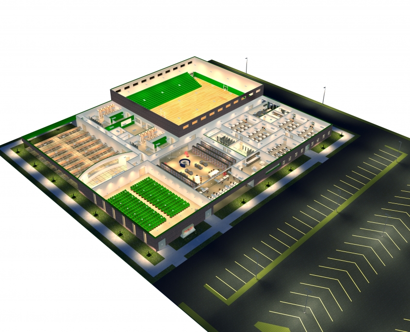 School Rendering by RAB Lighting Design