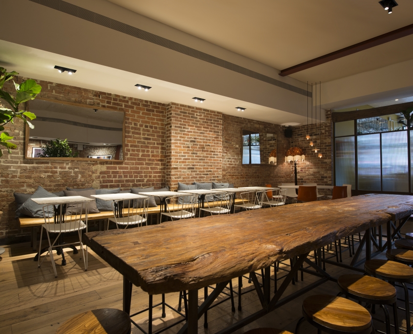 Restaurant Interior with Long Table